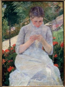 Bahçedeki genç kız da “Bahçede dikiş diken kadın” diyor. Mary Cassatt