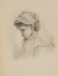 İsimsiz Bir Çocuğun Başı Aşağıya Bakıyor, 1878. by Mary Vaux Walcott