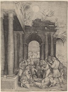 Çobanların hayranlığı by Master HFE after Domenico Beccafumi
