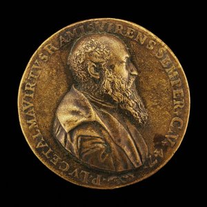Pietro Lauro, 1508 doğumlu, Modenese Şair ve Bilgin [ön yüz], 1555. by Master I.A.V.F.