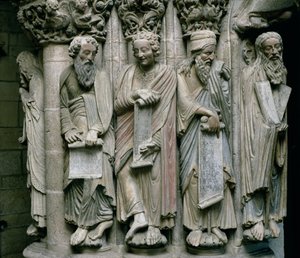 Eski Ahit peygamberleri taşlı Portico de la Gloria