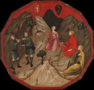 Çobanlar Alcesto ve Acaten Arasında Bir Yarışma by Master of 1416