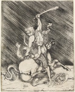 Herkül ve Cacus, c.1505-1520 (kuru noktalı dağlama)