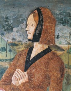 İtalya, Piedmont Bölgesi, Alessandria Eyaleti, Serralunga di Crea, Sacro Monte di Crea, Sanctuary of Santa Maria Assunta, Chapel of St Margaret of Antakya Kadın portresi