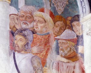 İtalya, Piedmont Bölgesi, Alessandria eyaleti, Santa Maria Assunta Bazilikası'ndaki şapelde fresk