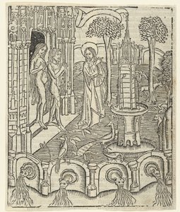 Tanrı Adem ve Havva Cennetini gösterir by Master of Delft (attributed to)