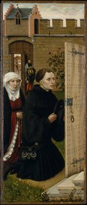Müjde Üçlü Parçası (Merode Altarpiece), c.1427-32 (meşe üzerine yağlı boya) by Master of Flémalle