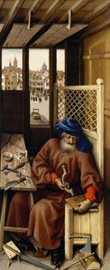 Müjde Üçlü Parçası (Merode Altarpiece), c.1427-32 (meşe üzerine yağlı boya) by Master of Flémalle