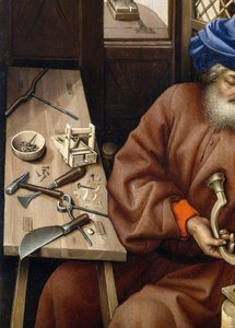 Müjde Üçlü Parçası (Merode Altarpiece), c.1427-32 (meşe üzerine yağlı boya) by Master of Flémalle