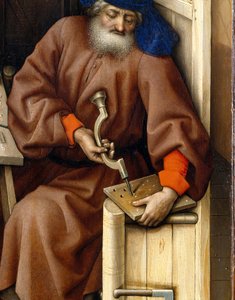 Müjde Üçlü Parçası (Merode Altarpiece), c.1427-32 (meşe üzerine yağlı boya) by Master of Flémalle