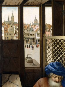 Müjde Üçlü Parçası (Merode Altarpiece), c.1427-32 (meşe üzerine yağlı boya) by Master of Flémalle