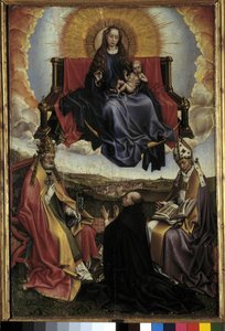 Aziz Peter ve Aziz Augustine arasında Glory Bakire. Robert Campin