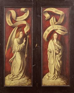 Müjde, c.1500 (panelde yağ) by Master of Frankfurt