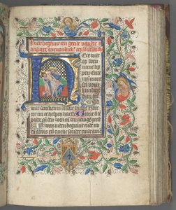 Utrecht Kullanım Saatleri Kitabı: fol. 63r, Holy Trinity ile İlk Harf, c. 1460-1465.