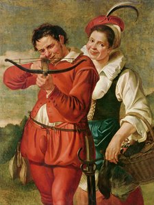 Kadın ve Okçu, c.1610 by Master of Harlem