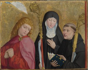 Aziz John the Evangelist, Scholastica ve Benedict The Liesborn Altarpiece, ca. 1470-1480