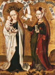Bakire ve Çocuk, Saint Mary Magdalen ile Çocuğa bir Gül sunuyor