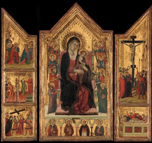 Tahtta Madonna ve Çocuk by Master of Monte Oliveto