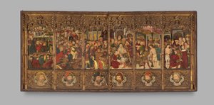 Tutkudan Sahneler ile Altarpiece retablo, 15. yüzyılın ikinci yarısı. by Master of Morata