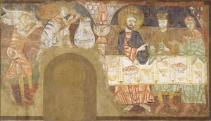 Cana'da Evlilik, yaklaşık 1150 (tuval üzerine fresk) by Master of San Baudelio de Berlanga