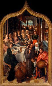 Triptik: “Cana'nın Düğünü”” San Lorenzo ustasının tablosu. San Lorenzo della Costa Bölgesi, Santa Margherita Ligure (Cenova) by Master of San Lorenzo