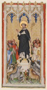 Aziz Anthony Abbot Blessing the Animals, the Poor, and the Sick, c.1400-10 (parşömen üzerine mizaç ve altın varak) by Master of St. Veronica