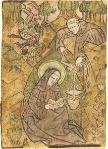 Aziz Benedict ve Keşiş Romanus by Master of St. Wolfgang