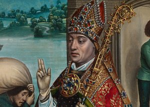 Aziz Nicholas Altarpiece'den Tahıl Mucizesinin Detayı, c.1486-93 (panel üzerine yağlıboya)