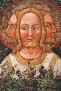 "Üç yüzlü Trinity ve Hayat Ağacı", Detay, c.1420 (fresk)