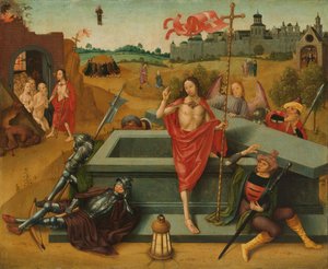 Mesih'in Dirilişi, yak. 1485-1500 (panelde yağ) by Master of the Amsterdam Death of the Virgin
