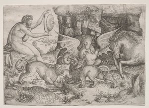 Alegorik Tema: Hayvanların Savaşı, c. 1515-1520. by Master of the Beheading of St.