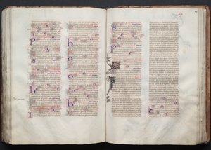 Gotha Missal: Fol. 106v, Metin, c. 1375. by Master of the Boqueteaux