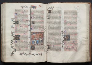 Gotha Missal: Fol. 119v, Bakirenin Taç Giymesi, c. 1375. by Master of the Boqueteaux