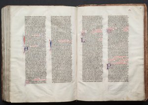 Gotha Missal: Fol. 156r, Metin, c. 1375. by Master of the Boqueteaux
