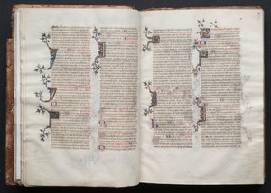 Gotha Missal: Fol. 18V, metin, c. 1375. by Master of the Boqueteaux