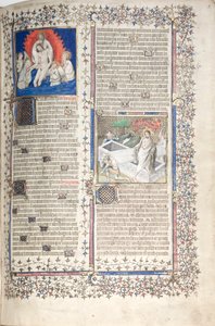Gotha Missal: Fol. 1r, Trinity ve Diriliş, c. 1375.
