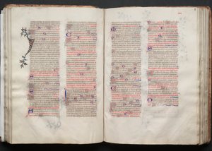 Gotha Missal: Fol. 56v, Metin, c. 1375. by Master of the Boqueteaux