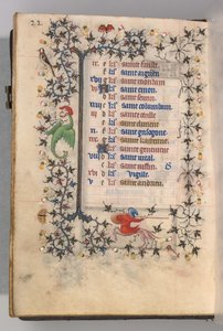 Charles the Noble, Navarre Kralı 1361-1425 saatleri: fol. 11v, Kasım, c. 1405. by Master of the Brussels Initials and Associates