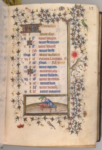 Charles the Noble, Navarre Kralı 1361-1425 saatleri: fol. 12r, Aralık, c. 1405. by Master of the Brussels Initials and Associates