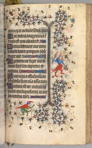 Charles the Noble, Navarre Kralı 1361-1425 saatleri: fol. 181r, Metin, c. 1405. by Master of the Brussels Initials and Associates