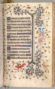 Charles the Noble, Navarre Kralı 1361-1425 saatleri: fol. 187r, Metin, c. 1405. by Master of the Brussels Initials and Associates