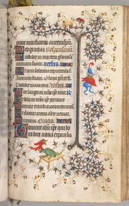 Charles the Noble, Navarre Kralı 1361-1425 saatleri: fol. 191r, Metin, c. 1405. by Master of the Brussels Initials and Associates