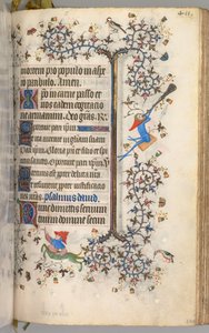Charles the Noble, Navarre Kralı 1361-1425 saatleri: fol. 200r, Metin, c. 1405. by Master of the Brussels Initials and Associates