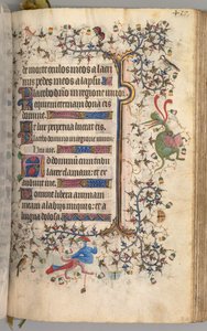 Charles the Noble, Navarre Kralı 1361-1425 saatleri: fol. 203r, Metin, c. 1405. by Master of the Brussels Initials and Associates