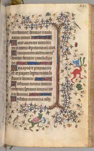 Charles the Noble, Navarre Kralı 1361-1425 saatleri: fol. 205r, Metin, c. 1405. by Master of the Brussels Initials and Associates