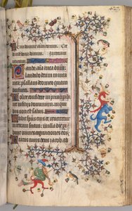 Charles the Noble, Navarre Kralı 1361-1425 saatleri: fol. 208r, Metin, c. 1405. by Master of the Brussels Initials and Associates