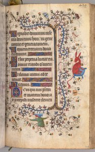 Charles the Noble, Navarre Kralı 1361-1425 saatleri: fol. 209r, Metin, c. 1405. by Master of the Brussels Initials and Associates