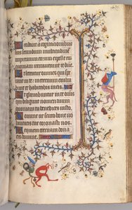 Charles the Noble, Navarre Kralı 1361-1425 saatleri: fol. 212r, Metin, c. 1405. by Master of the Brussels Initials and Associates