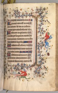 Charles the Noble, Navarre Kralı 1361-1425 saatleri: fol. 213r, Metin, c. 1405. by Master of the Brussels Initials and Associates