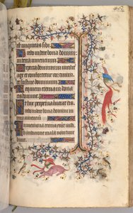Charles the Noble, Navarre Kralı 1361-1425 saatleri: fol. 225r, Metin, c. 1405. by Master of the Brussels Initials and Associates